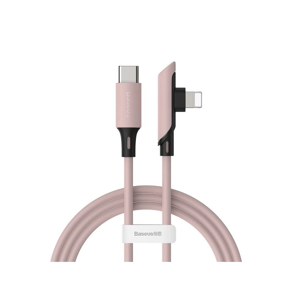 Hurtownia GSM - Kabel kątowy USB-C do Lightning Baseus Colourful, PD, 18W, 1.2m (różowy) - BSU1134PNK - {ean13} - Hurt