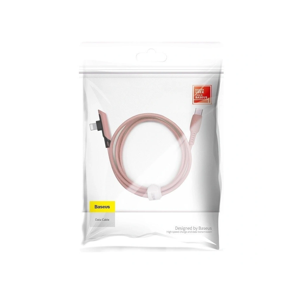 Hurtownia GSM - Kabel kątowy USB-C do Lightning Baseus Colourful, PD, 18W, 1.2m (różowy) - BSU1134PNK - {ean13} - Hurt