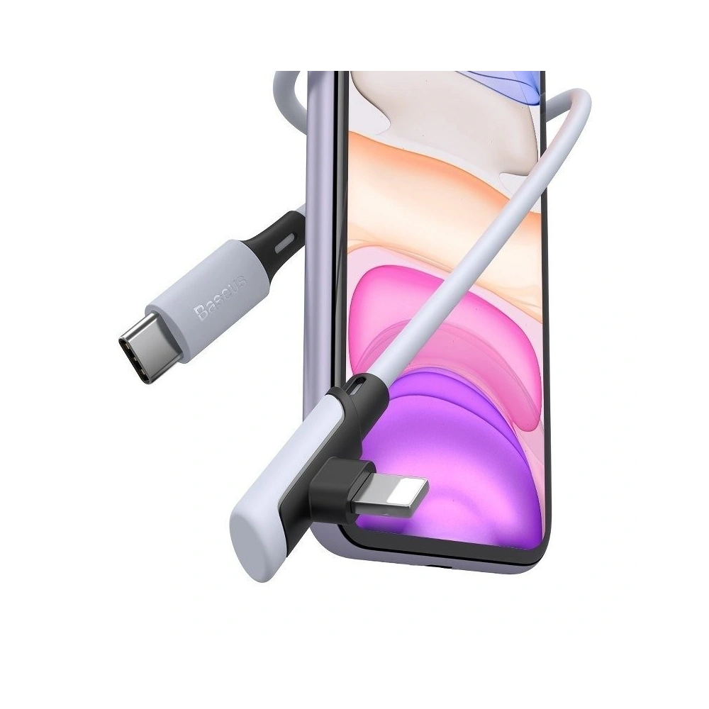 Hurtownia GSM - Kabel kątowy USB-C do Lightning Baseus Colourful, PD, 18W, 1.2m (fioletowy) - BSU1135PRP - {ean13} - Hurt