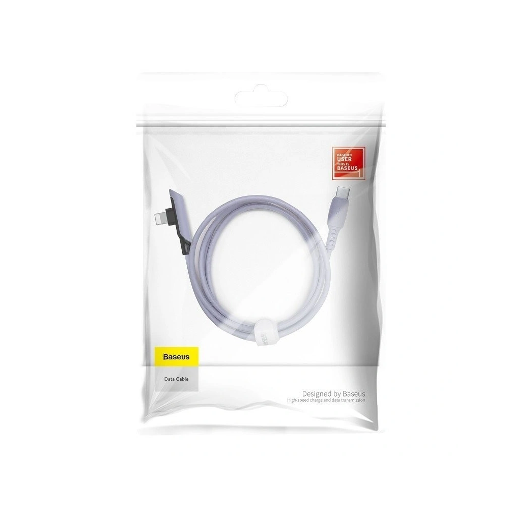Hurtownia GSM - Kabel kątowy USB-C do Lightning Baseus Colourful, PD, 18W, 1.2m (fioletowy) - BSU1135PRP - {ean13} - Hurt