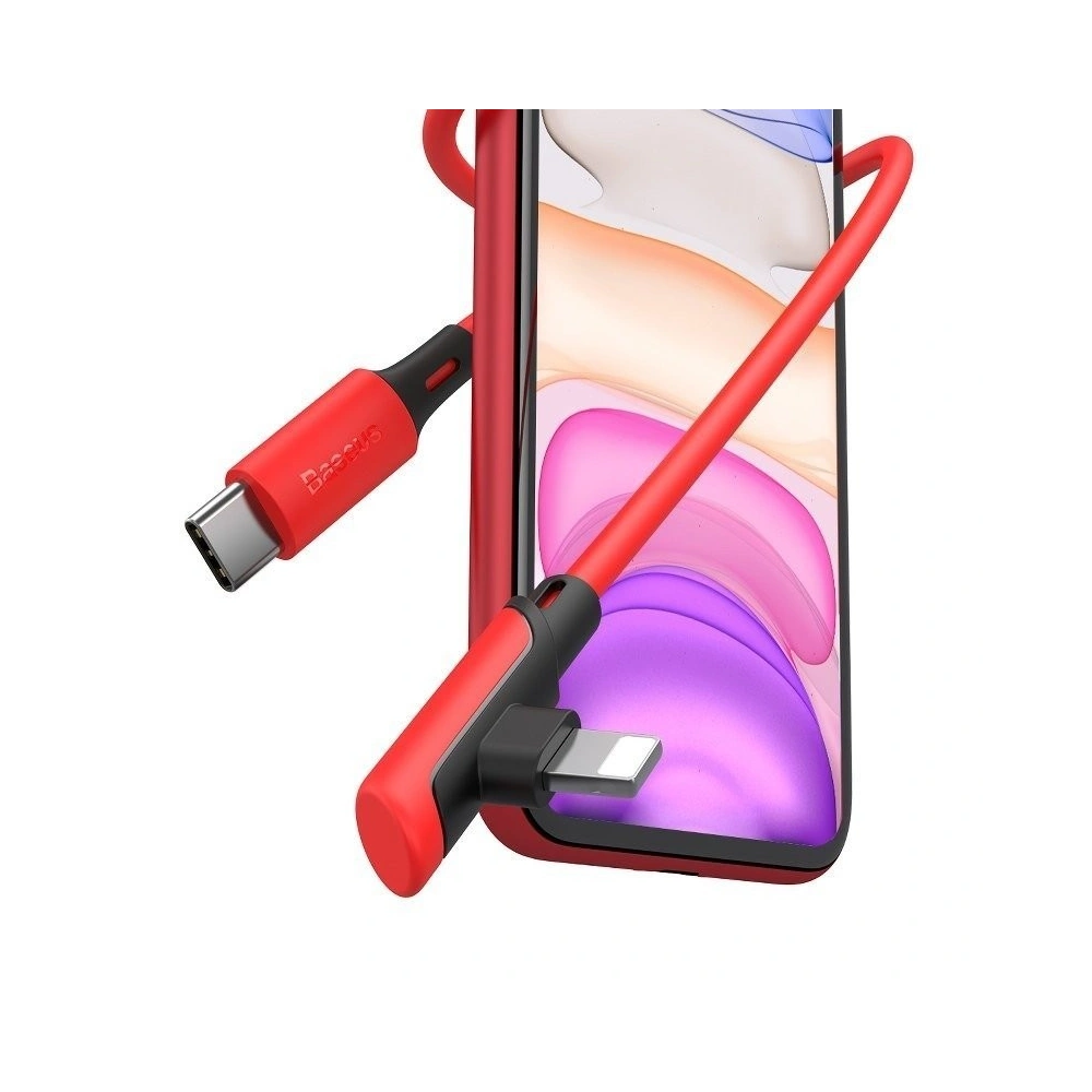 Hurtownia GSM - Kabel kątowy USB-C do Lightning Baseus Colourful, PD, 18W, 1.2m (czerwony) - BSU1137RED - {ean13} - Hurt