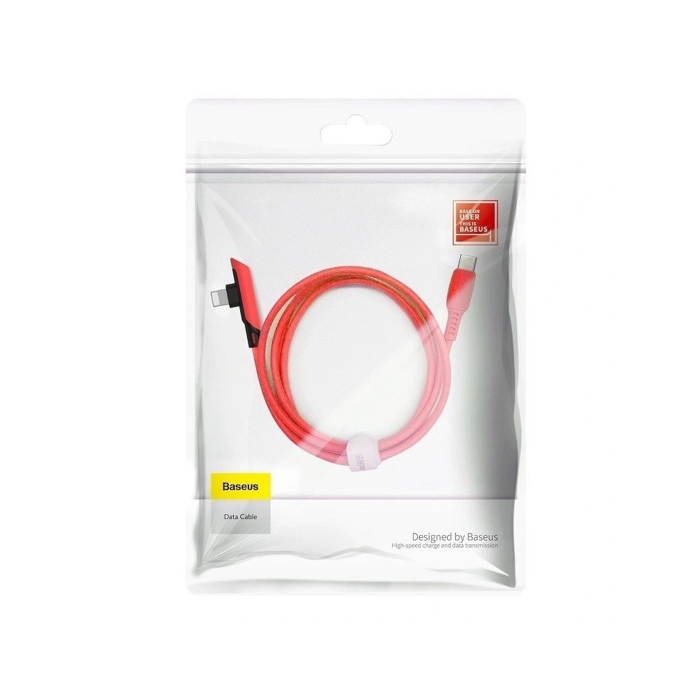 Hurtownia GSM - Kabel kątowy USB-C do Lightning Baseus Colourful, PD, 18W, 1.2m (czerwony) - BSU1137RED - {ean13} - Hurt