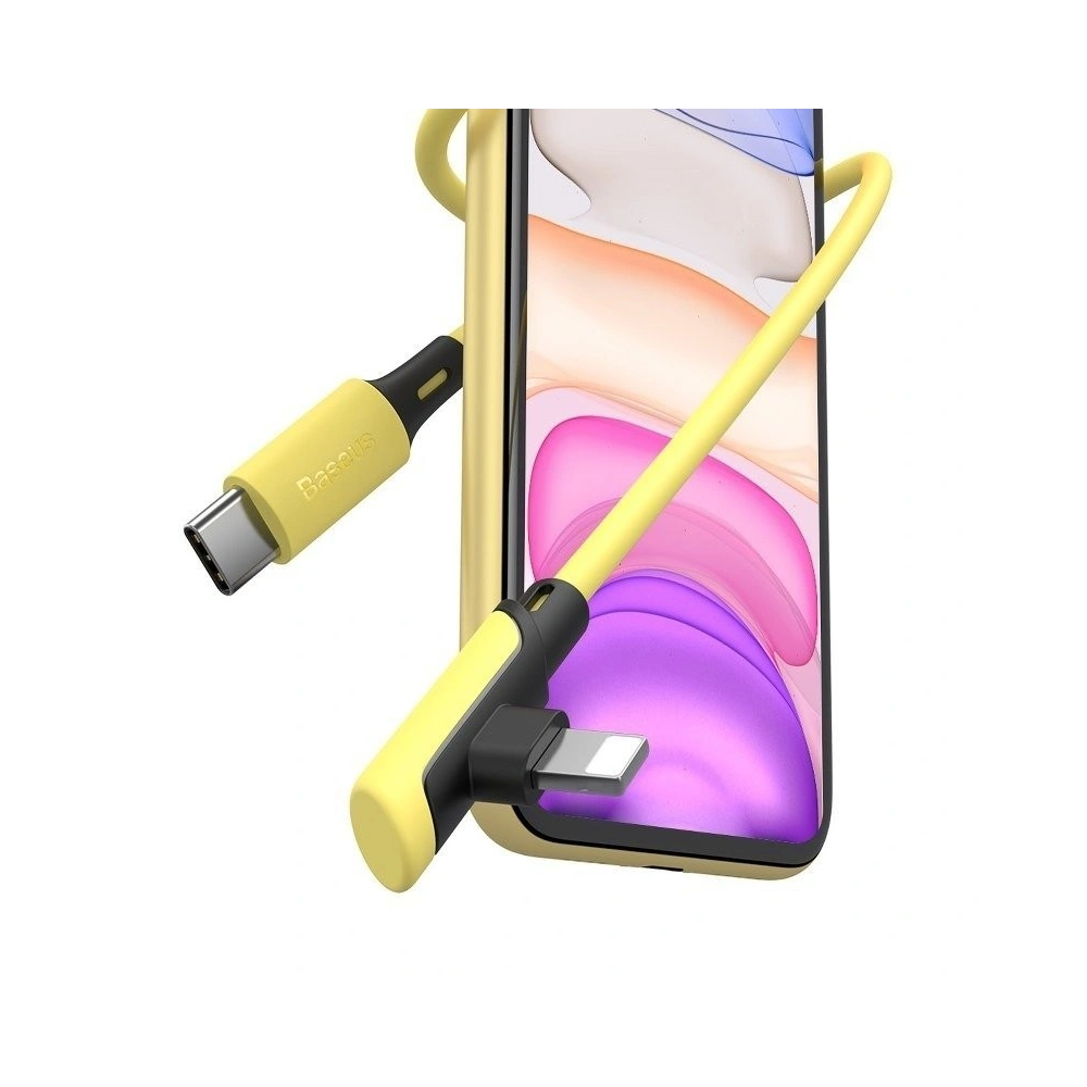 Hurtownia GSM - Kabel kątowy USB-C do Lightning Baseus Colourful, PD, 18W, 1.2m (żółty) - BSU1138YEL - {ean13} - Hurt