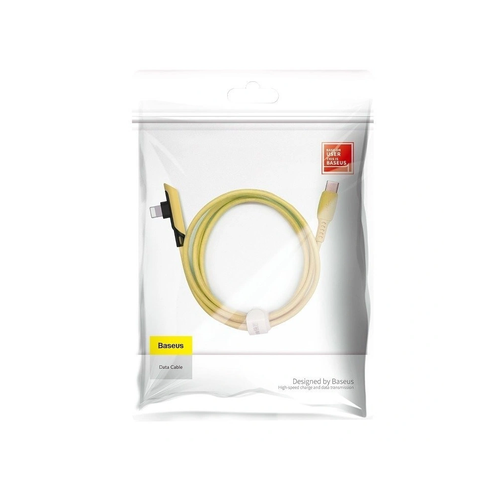 Hurtownia GSM - Kabel kątowy USB-C do Lightning Baseus Colourful, PD, 18W, 1.2m (żółty) - BSU1138YEL - {ean13} - Hurt