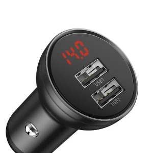 Hurtownia GSM - Ładowarka samochodowa Baseus z wyświetlaczem 24W + kabel USB 3w1 Baseus Three Primary Colors 1,2m - BSU1139 - {ean13} - Hurt