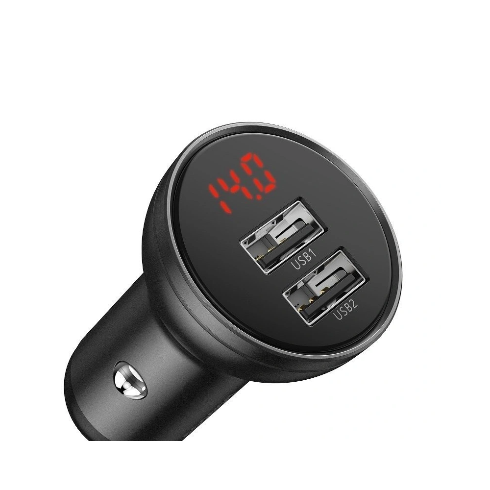 Hurtownia GSM - Ładowarka samochodowa Baseus z wyświetlaczem 24W + kabel USB 3w1 Baseus Three Primary Colors 1,2m - BSU1139 - {ean13} - Hurt