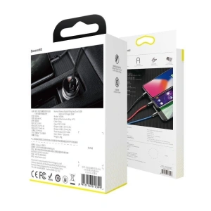 Hurtownia GSM - Ładowarka samochodowa Baseus z wyświetlaczem 24W + kabel USB 3w1 Baseus Three Primary Colors 1,2m - BSU1139 - {ean13} - Hurt