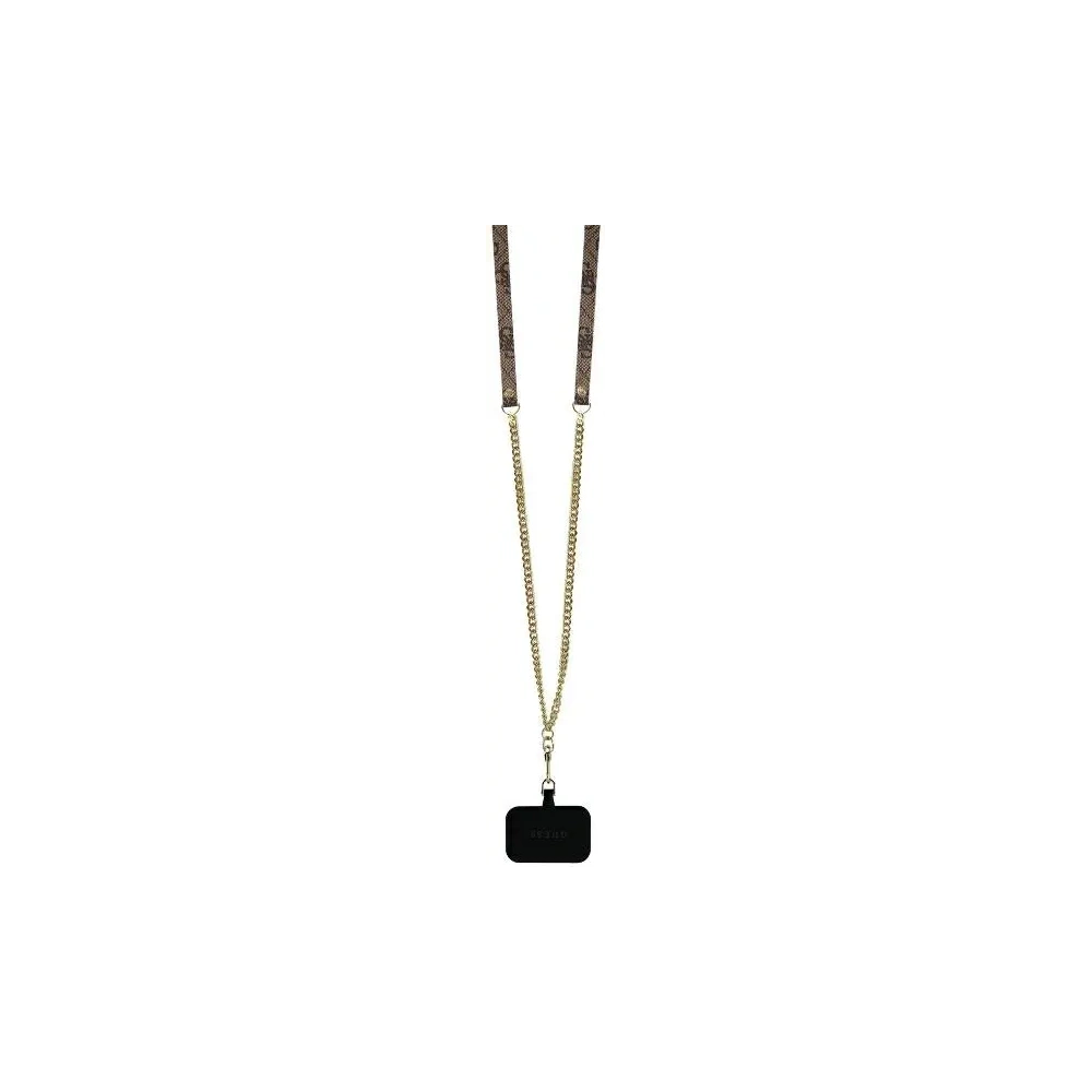 Hurtownia GSM - Guess GUHCP16SP4TDSCPW Apple iPhone 16 husă din piele tare cu logo din metal și strasuri, tip crossbody, maro - GUE004051 - {ean13} - Hurt