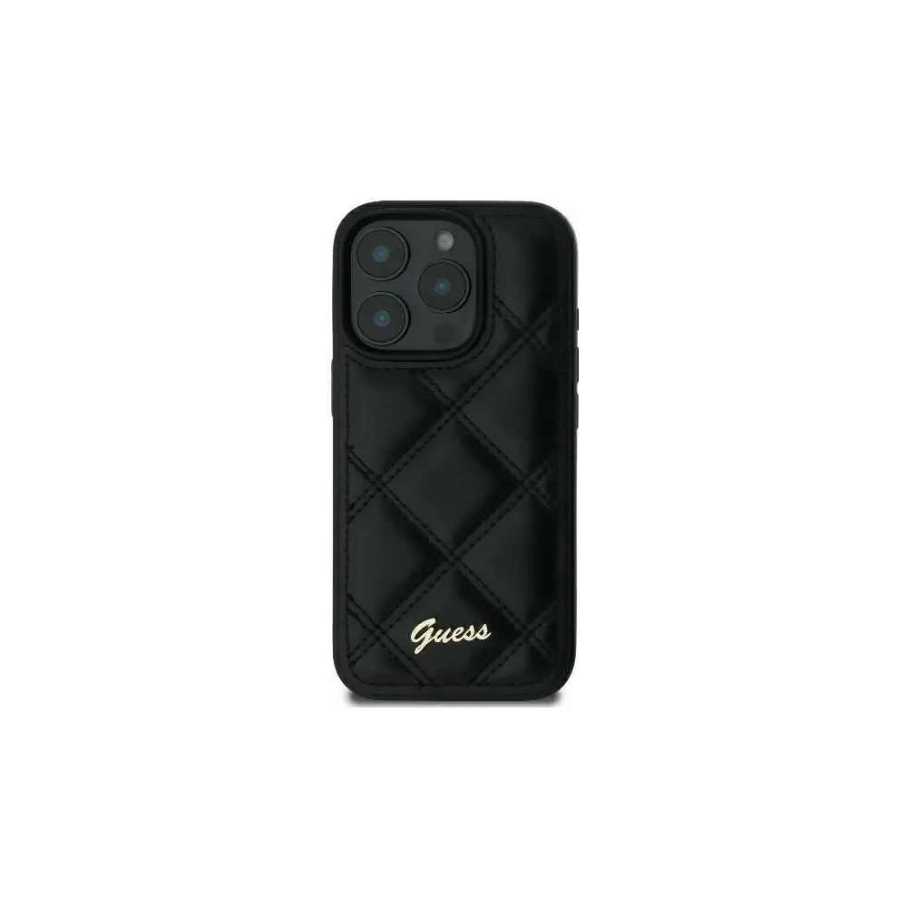 Hurtownia GSM - Guess GUHCP16SPSQSQSK Apple iPhone 16 keménytok Quiled Metal Logo fekete - GUE004048 - {ean13} - Hurt