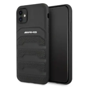 Hurtownia GSM - AMG AMHCN61GSEBK Apple iPhone 11 / XR husă tare din piele cu linii debosate neagră - MRS100 - {ean13} - Hurt