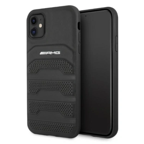 Etui AMG AMHCN61GSEBK Apple iPhone 11 / XR hardcase Leather Debossed Lines czarny/black