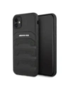 Hurtownia GSM - AMG AMHCN61GSEBK Apple iPhone 11 / XR husă tare din piele cu linii debosate neagră - MRS100 - {ean13} - Hurt