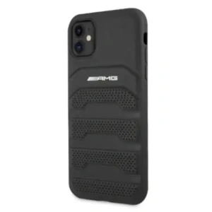 Hurtownia GSM - AMG AMHCN61GSEBK Apple iPhone 11 / XR husă tare din piele cu linii debosate neagră - MRS100 - {ean13} - Hurt