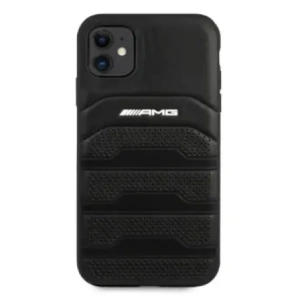 Hurtownia GSM - AMG AMHCN61GSEBK Apple iPhone 11 / XR husă tare din piele cu linii debosate neagră - MRS100 - {ean13} - Hurt