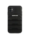 Hurtownia GSM - AMG AMHCN61GSEBK Apple iPhone 11 / XR husă tare din piele cu linii debosate neagră - MRS100 - {ean13} - Hurt