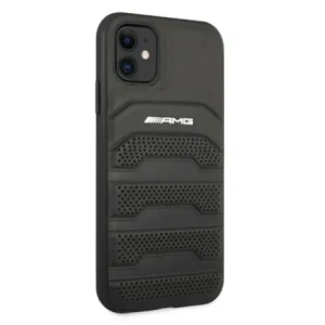 Hurtownia GSM - AMG AMHCN61GSEBK Apple iPhone 11 / XR husă tare din piele cu linii debosate neagră - MRS100 - {ean13} - Hurt
