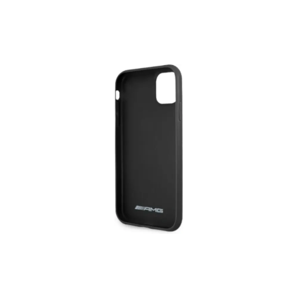 Hurtownia GSM - AMG AMHCN61GSEBK Apple iPhone 11 / XR husă tare din piele cu linii debosate neagră - MRS100 - {ean13} - Hurt