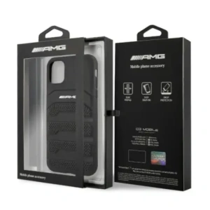 Hurtownia GSM - AMG AMHCN61GSEBK Apple iPhone 11 / XR husă tare din piele cu linii debosate neagră - MRS100 - {ean13} - Hurt