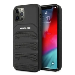 Hurtownia GSM - Etui AMG AMHCP12LGSEBK Apple iPhone 12 Pro Max hardcase Leather Debossed Lines czarny/black - MRS103 - {ean13} - Hurt