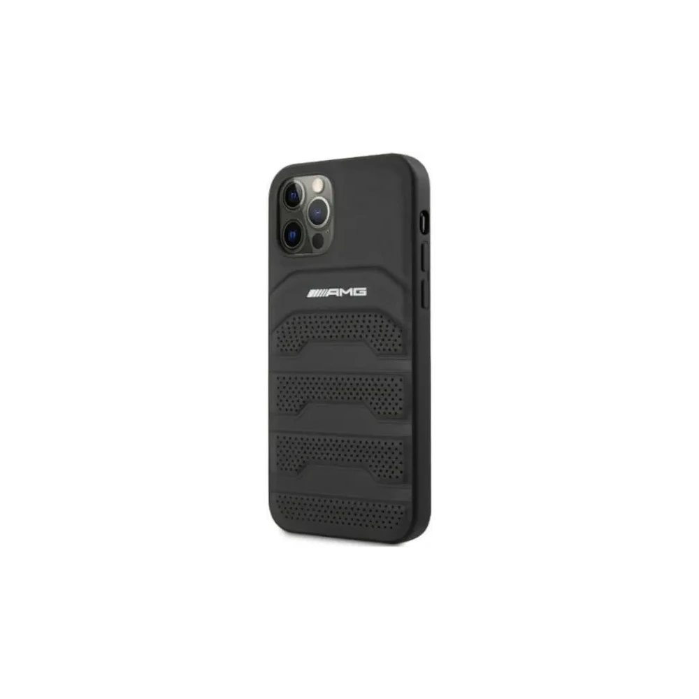 Hurtownia GSM - Etui AMG AMHCP12LGSEBK Apple iPhone 12 Pro Max hardcase kožené s raženými liniemi černé/black - MRS103 - {ean13} - Hurt