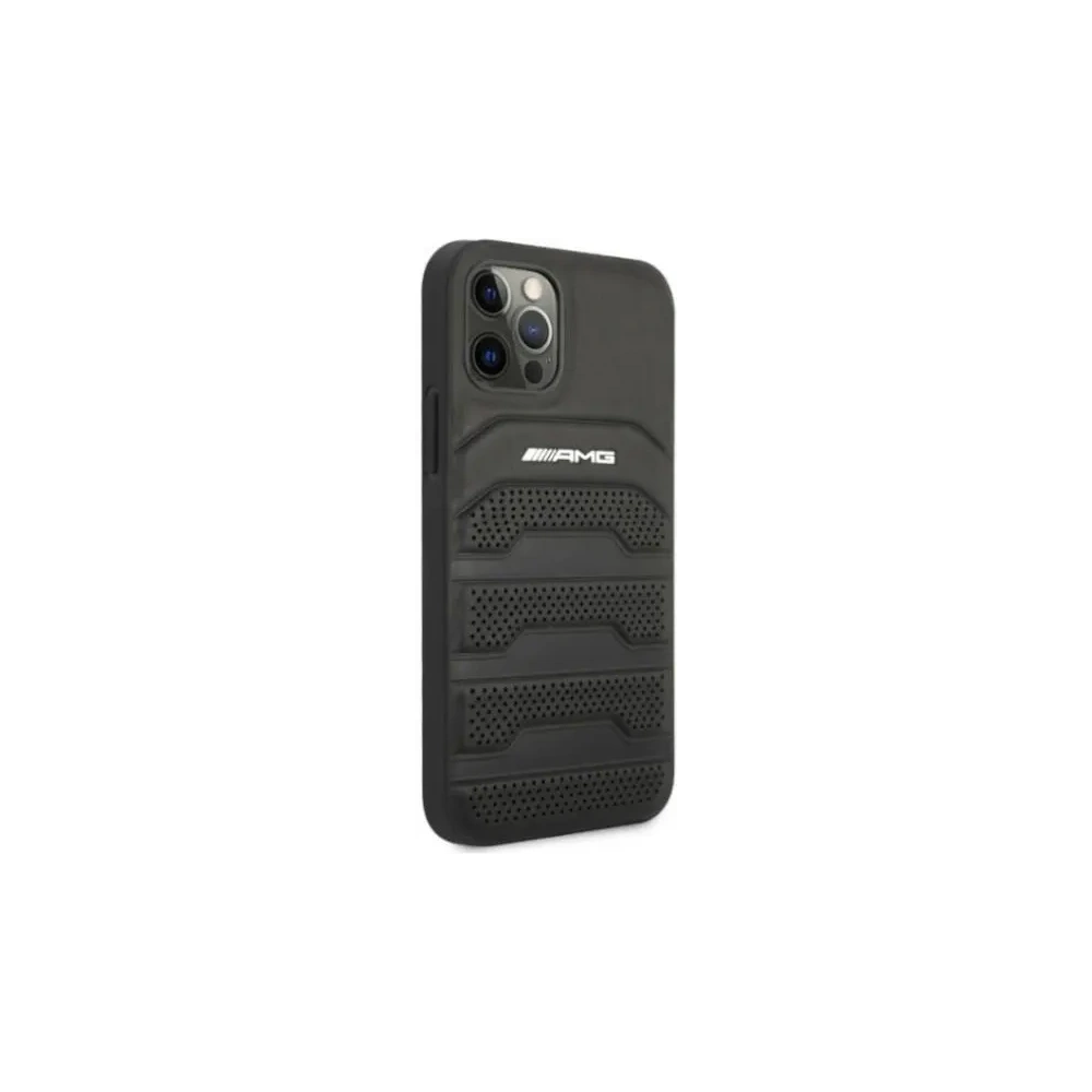 Hurtownia GSM - Etui AMG AMHCP12LGSEBK Apple iPhone 12 Pro Max hardcase kožené s raženými liniemi černé/black - MRS103 - {ean13} - Hurt