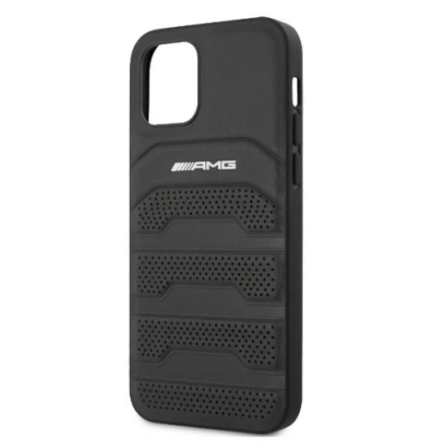 Etui AMG AMHCP12LGSEBK Apple iPhone 12 Pro Max hardcase Leather Debossed Lines czarny/black