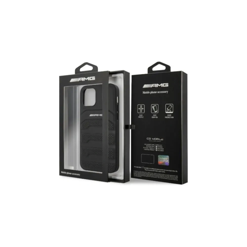 Hurtownia GSM - Etui AMG AMHCP12LGSEBK Apple iPhone 12 Pro Max hardcase kožené s raženými liniemi černé/black - MRS103 - {ean13} - Hurt