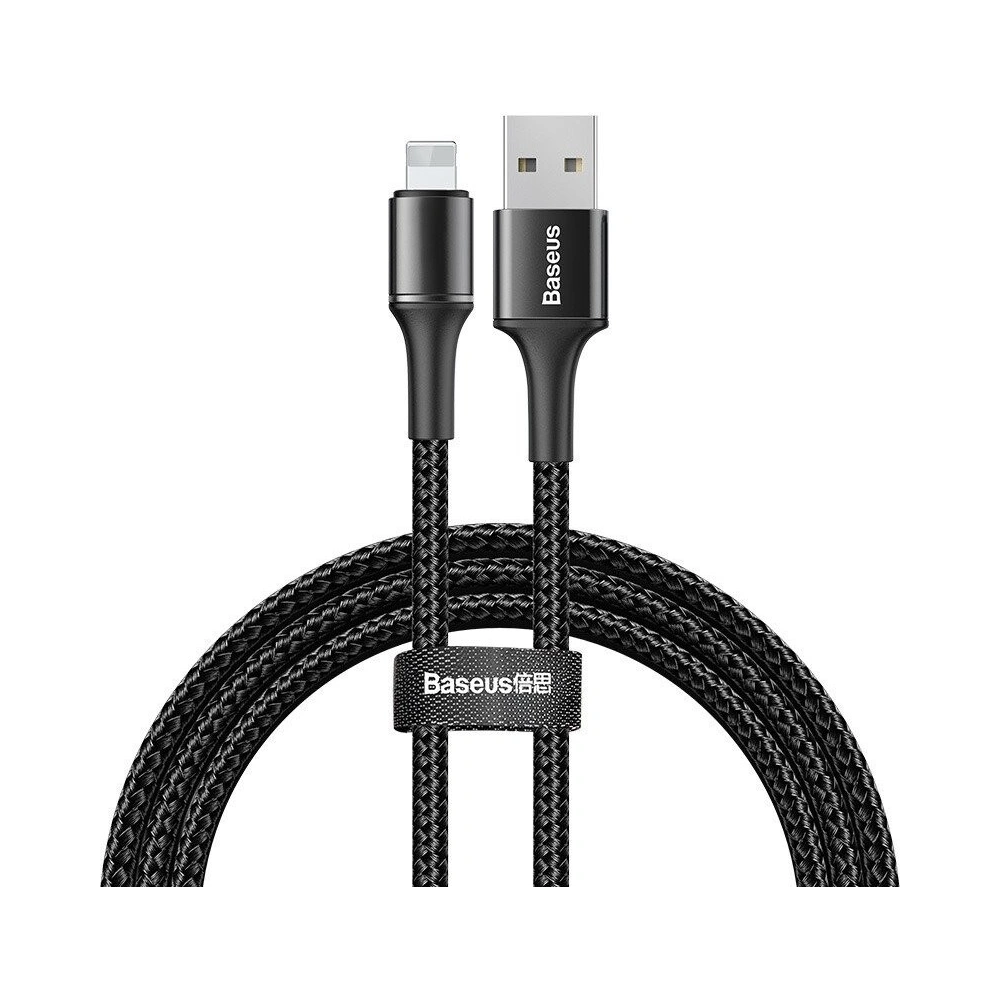 Hurtownia GSM - Kabel lightning z podświetleniem LED Baseus Halo 2.4A 1m (czarny) - BSU1144BLK - {ean13} - Hurt