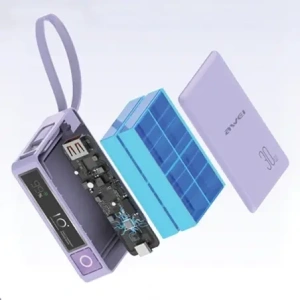 Hurtownia GSM - AWEI P87K 10000mAh 30W Powerbank mit integriertem USB-C-Kabel schwarz - AWEI229 - {ean13} - Hurt