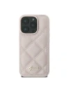 Guess GUHCP16SPSQSQSP Apple iPhone 16 hardcase Quiled Metal Logo pink