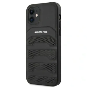 Hurtownia GSM - AMG AMHCP12SGSEBK Apple iPhone 12 mini kemény tok bőr dombornyomott vonalakkal fekete - MRS108 - {ean13} - Hurt