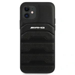 Hurtownia GSM - AMG AMHCP12SGSEBK Apple iPhone 12 mini kemény tok bőr dombornyomott vonalakkal fekete - MRS108 - {ean13} - Hurt