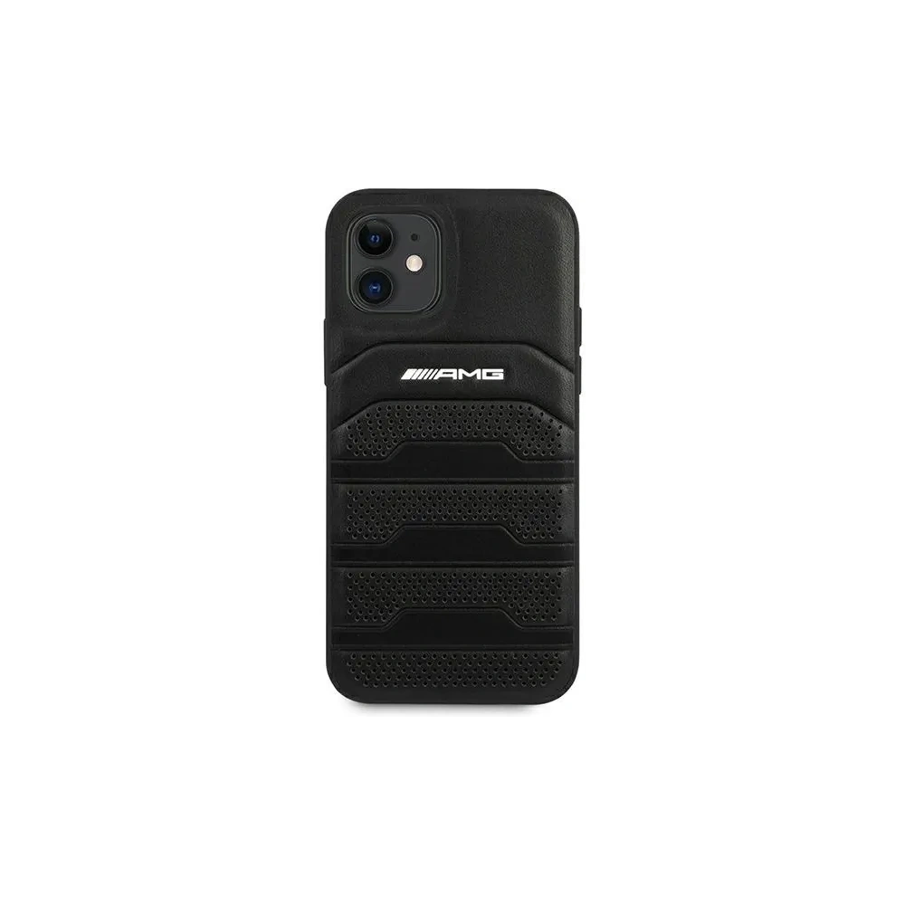 Hurtownia GSM - AMG AMHCP12SGSEBK Apple iPhone 12 mini kemény tok bőr dombornyomott vonalakkal fekete - MRS108 - {ean13} - Hurt
