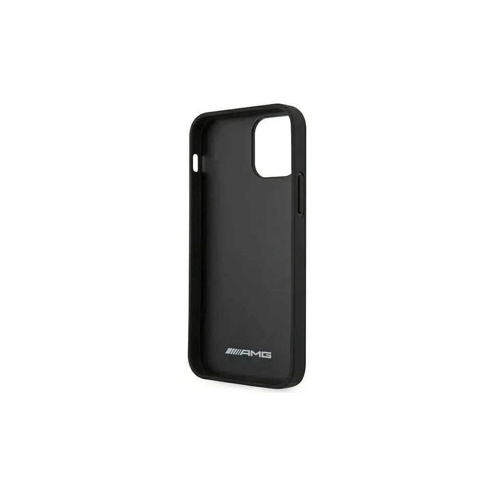 Hurtownia GSM - AMG AMHCP12SGSEBK Apple iPhone 12 mini kemény tok bőr dombornyomott vonalakkal fekete - MRS108 - {ean13} - Hurt