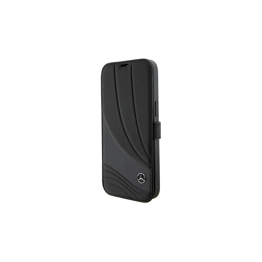 Hurtownia GSM - Mercedes MEBKP15L8ROLK Apple iPhone 15 Pro husă din piele cu model Wave neagră - MRS110 - {ean13} - Hurt