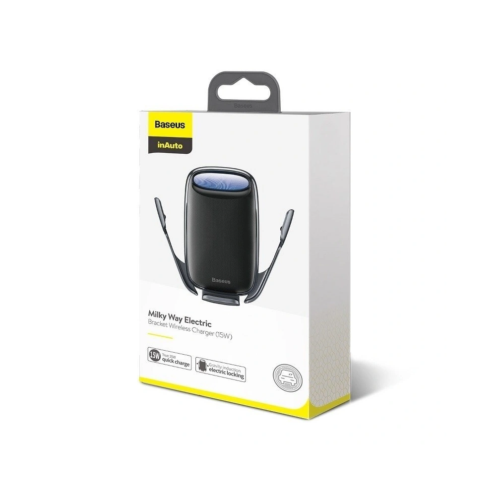 Hurtownia GSM - Gravitation Auto Halter Baseus Milky Way mit Qi 15W induktiver Ladestation (schwarz) - BSU1150BLK - {ean13} - Hurt