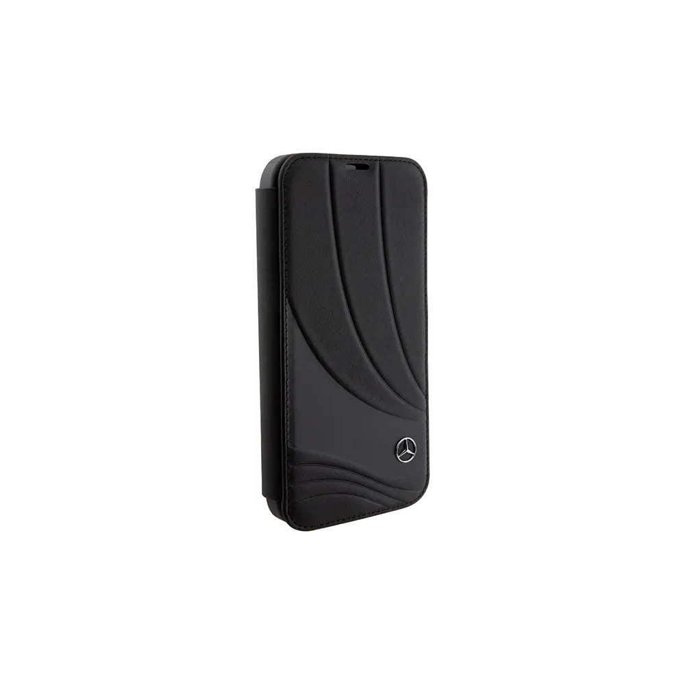 Hurtownia GSM - Mercedes MEBKP15L8ROLK Apple iPhone 15 Pro husă din piele cu model Wave neagră - MRS110 - {ean13} - Hurt