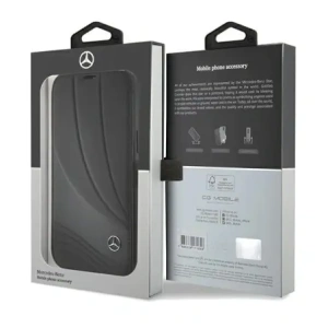 Wholesale Mercedes MEBKP15L8ROLK Apple iPhone 15 Pro bookcase Leather Wave Patern black - MRS110 - {ean13} - Hurt