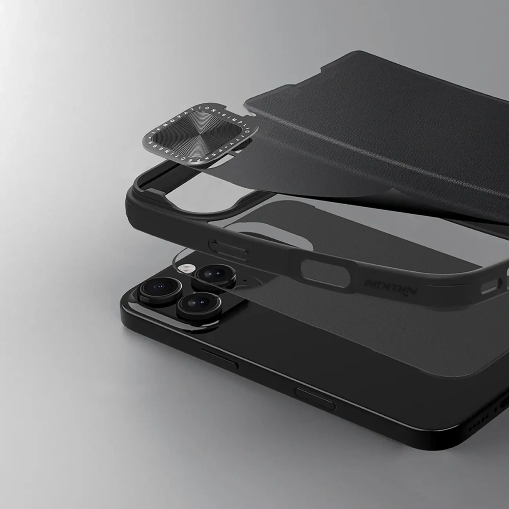 Wholesale Nillkin Qin Prop Leather Case Apple iPhone 16 Pro Max black - NLK1608 - {ean13} - Hurt