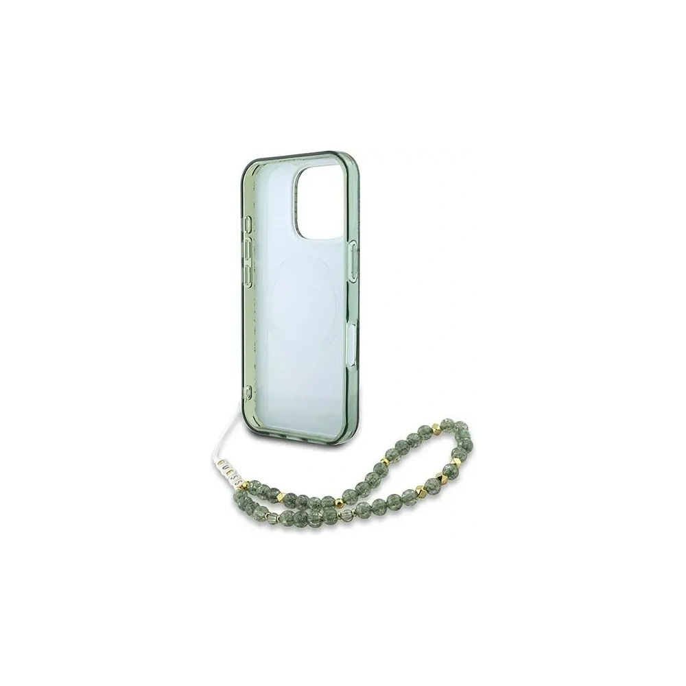 Hurtownia GSM - Etui Guess GUHMP16LHCPOFPA Apple iPhone 16 Pro hardcase IML Flowers Allover Electro With Pearl Strap MagSafe zielony/green - GUE003951 - {ean13} - Hurt