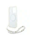 Hurtownia GSM - Etui Guess GUHMP16LHCPOFPH Apple iPhone 16 Pro hardcase IML Flowers Allover Electro With Pearl Strap MagSafe biały/white - GUE003947 - {ean13} - Hurt
