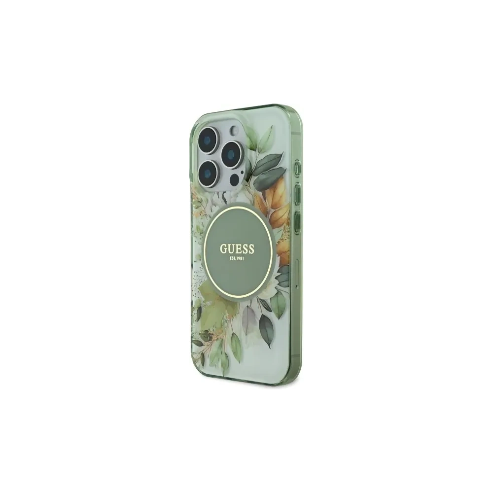 Hurtownia GSM - Etui Guess GUHMP16LHFWBDCEN Apple iPhone 16 Pro hardcase IML Flower & Tonal Circle MagSafe zelený/green - GUE003994 - {ean13} - Hurt