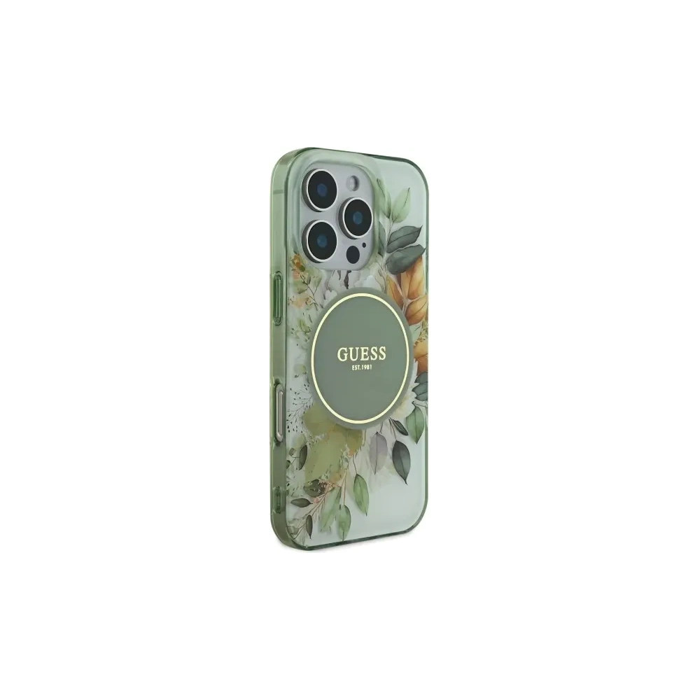 Hurtownia GSM - Etui Guess GUHMP16LHFWBDCEN Apple iPhone 16 Pro hardcase IML Flower & Tonal Circle MagSafe zielony/green - GUE003994 - {ean13} - Hurt
