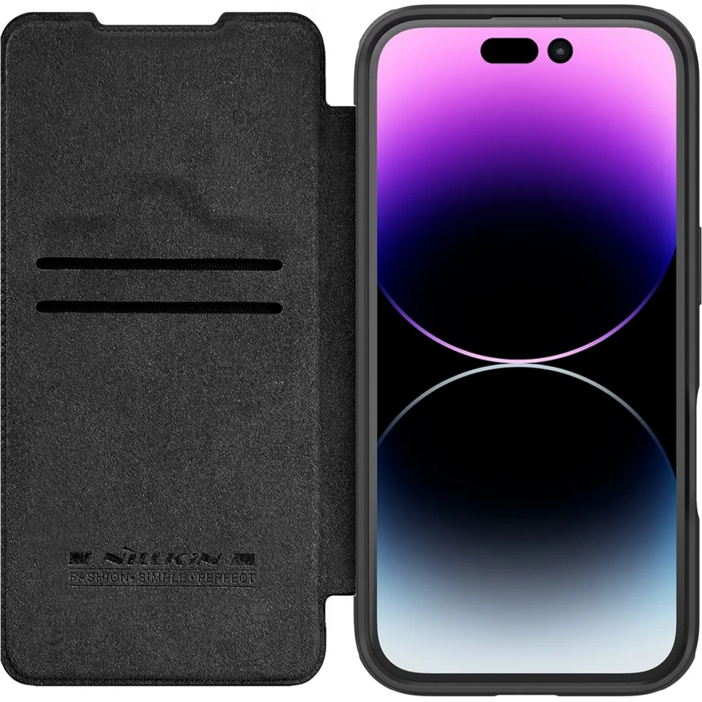 Hurtownia GSM - Etui Nillkin Qin Prop Leather Case Apple iPhone 16 czarne - NLK1610 - {ean13} - Hurt