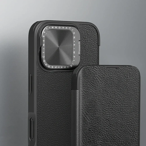 Etui Nillkin Qin Prop Leather Case Apple iPhone 16 czarne