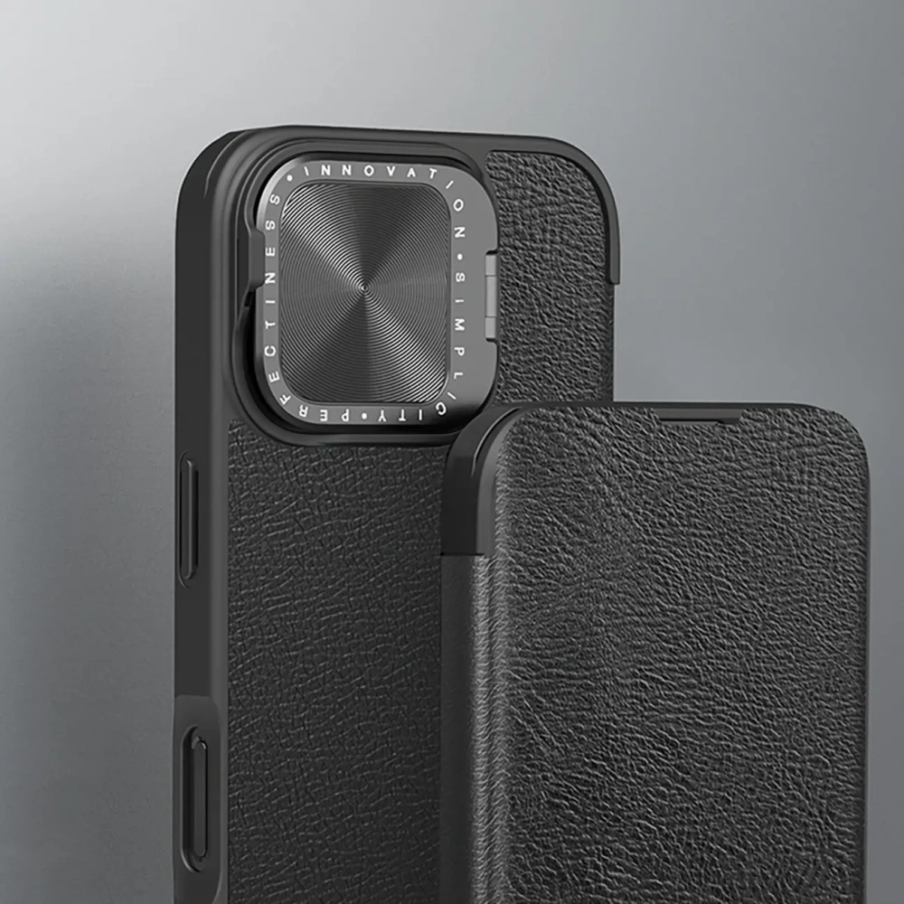 Hurtownia GSM - Etui Nillkin Qin Prop Leather Case Apple iPhone 16 czarne - NLK1610 - {ean13} - Hurt