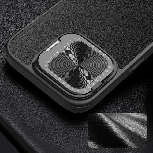 Etui Nillkin Qin Prop Leather Case Apple iPhone 16 czarne