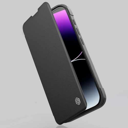 Etui Nillkin Qin Prop Leather Case Apple iPhone 16 czarne