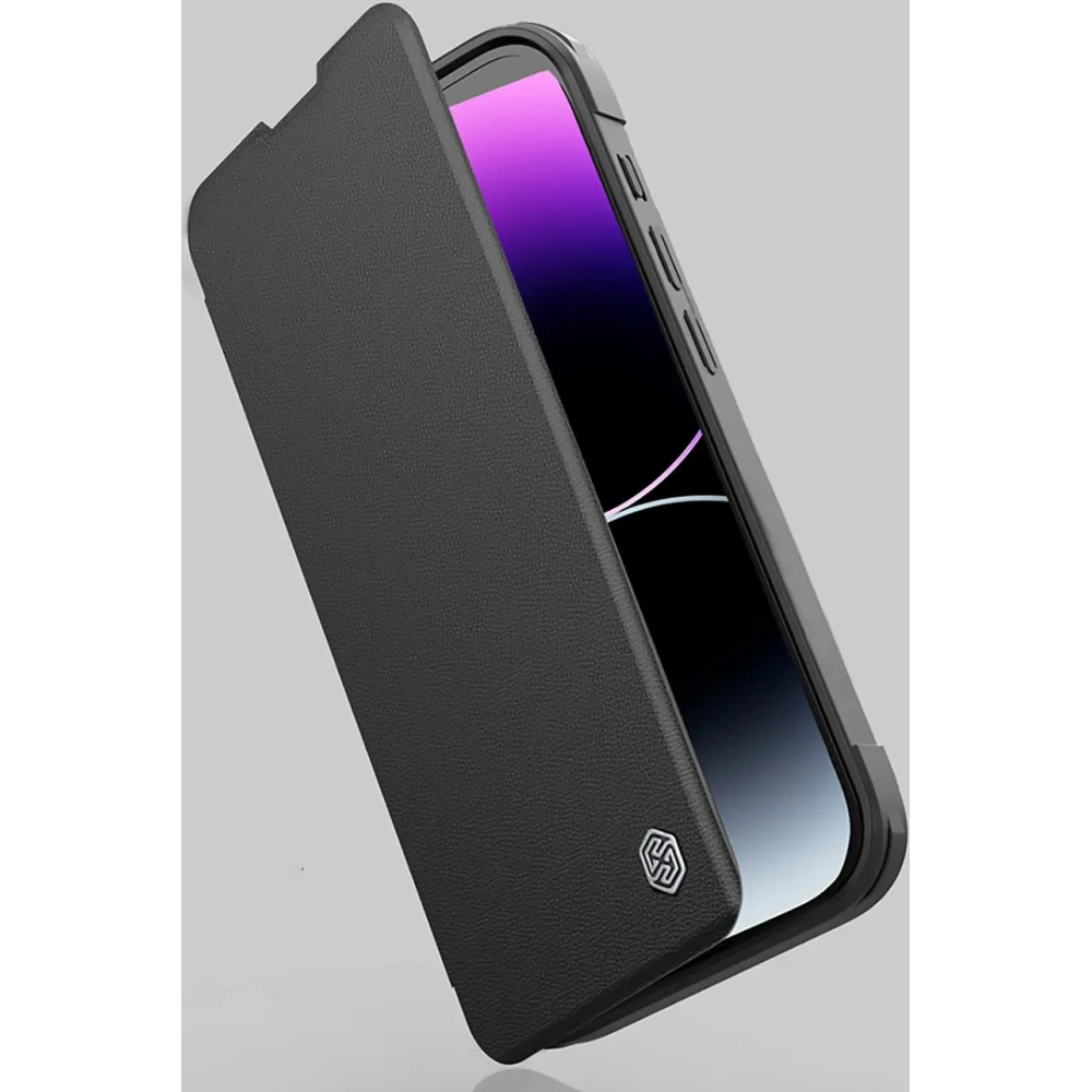 Hurtownia GSM - Etui Nillkin Qin Prop Leather Case Apple iPhone 16 czarne - NLK1610 - {ean13} - Hurt