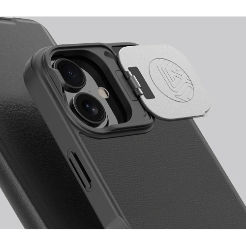 Etui Nillkin Qin Prop Leather Case Apple iPhone 16 czarne